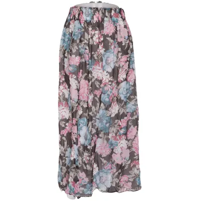 Jupe longue (Noir, Multicolore) de Massimo Dutti Soie, Viscose