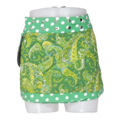 Jupe portefeuille (Vert, Blanc) de Moshiki Coton