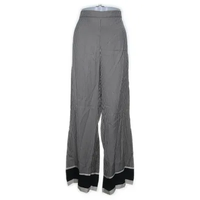 Pantalon patte d'éléphant (Noir, Blanc) de H&M Lin, Lyocell, Viscose