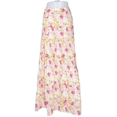 Jupe longue (Blanc, Multicolore) de Maja Nilsson Lindelöf x Gina Tricot Coton, Élasthane
