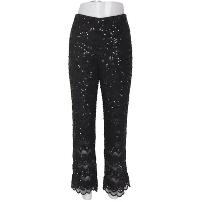 Broek (Zwart) van Ella Singh Polyester, Zijde