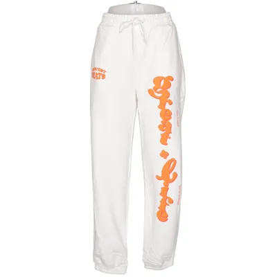 Mjukisbyxor (Vit, Orange) från Bershka Bomull, Polyester