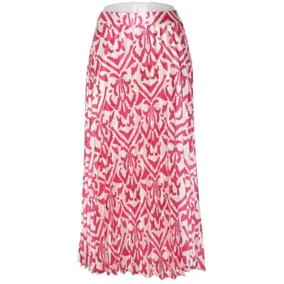 Maxi skirt (Pink, Beige) from Mango Polyester