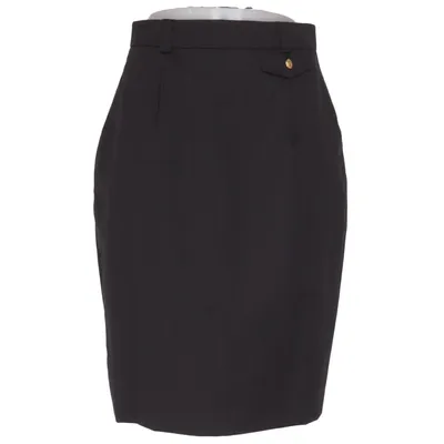 Pencil skirt (Black) from Pauw Viscose, Wool