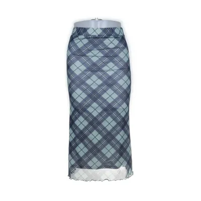 Kjol (Blå, Flerfärgad) från Delias Elastan, Polyester