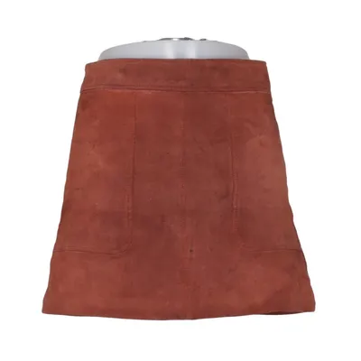 Läderkjol (Brun) från H&M Polyester, Mocka