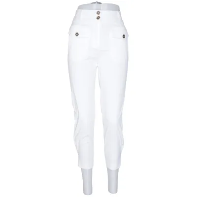 Broek (Wit) van Sisley Katoen, Elastaan, Polyester