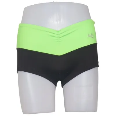 Short cycliste (Noir, Vert) de Mika Élasthane, Polyester