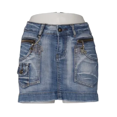 Denim skirt (Blue) from Miss Miss Cotton, Elastane, Polyester