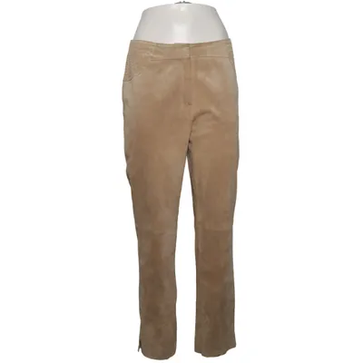 Læderbukser (Beige) fra Betty Barclay Acetat, Læder