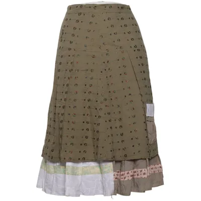 Skirt (Green, Brown, Multicolored) from La Fée Maraboutée Cotton, Silk