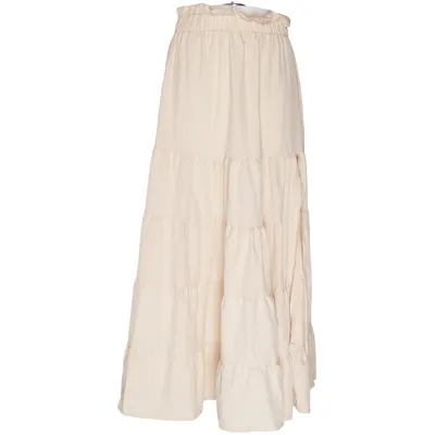Maxi nederdel (Beige) fra Shein Elastan, Polyester