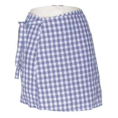 Slå om-nederdel (Blå, Hvid) fra 24Colours Polyester, Viscose