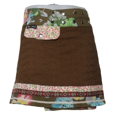 Jupe portefeuille (Vert, Multicolore) de Moshiki Coton