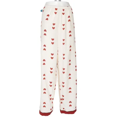 Pyjamasbukser (Hvid, Rød) fra Shein Elastan, Polyester