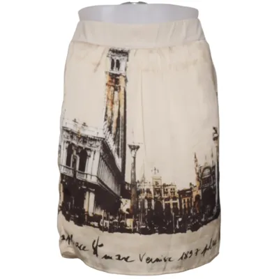 Skirt (Beige, Black) from Emma Polyester