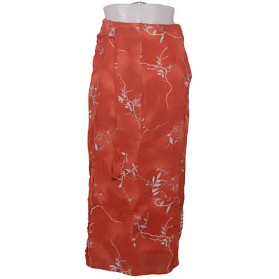 Slå om-nederdel (Orange, Hvid) fra Life Style Viscose