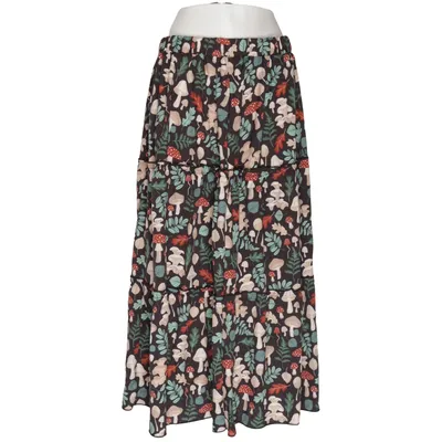 Maxi skirt (Black, Multicolored) from Romwe Polyester