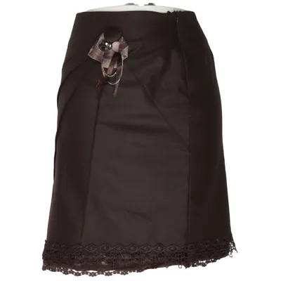 Skirt (Brown) from Lisa Campione Elastane, Polyester, Viscose