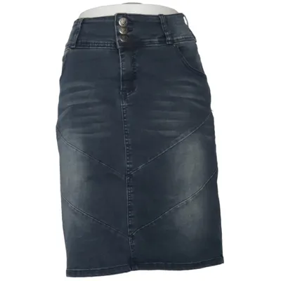Denim skirt (Gray) from Adia Cotton, Elastane, Polyester