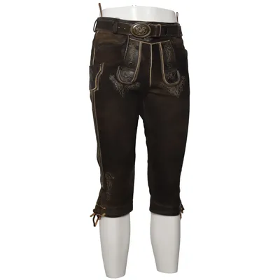 Pantalon en cuir traditionnel (Marron) de Alpenfeeling Cuir