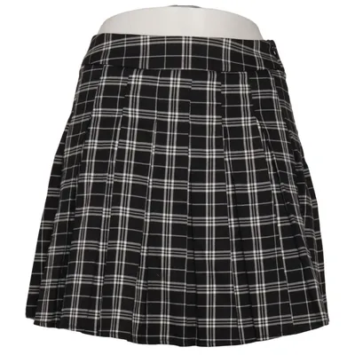 Skirt (Black, White) from Stradivarius Elastane, Polyester, Viscose