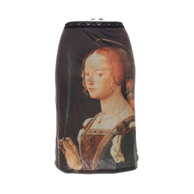 Kjol (Svart, Flerfärgad) från Urban Outfitters Elastan, Polyester