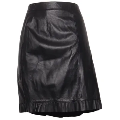 Leather skirt (Black) from Giovanna Leather, Polyester
