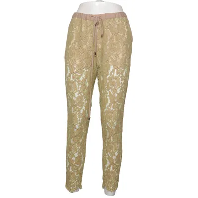 Pants (Green, Beige) from Twin Set Simona Barbieri Cotton, Polyamide, Polyester, Viscose