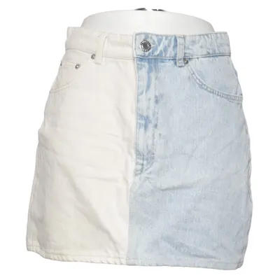 Denim skirt (White, Blue, Multicolored) from Pull & Bear Cotton