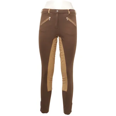 Pantalon d'équitation (Marron, Beige) de Loesdau Coton, Élasthane, Polyester
