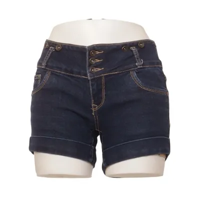 Denim shorts (Blauw) van Cindy H Katoen, Elastaan, Polyester