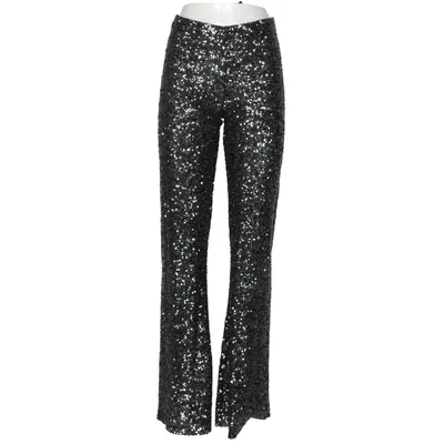 Byxor (Svart, Silverfärgad) från Zara Elastan, Polyester