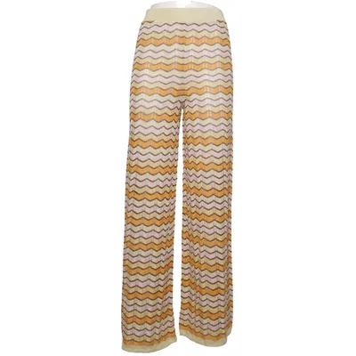 Broek (Geel, Roze, Meerkleurig) van Mango Polyester, Viscose