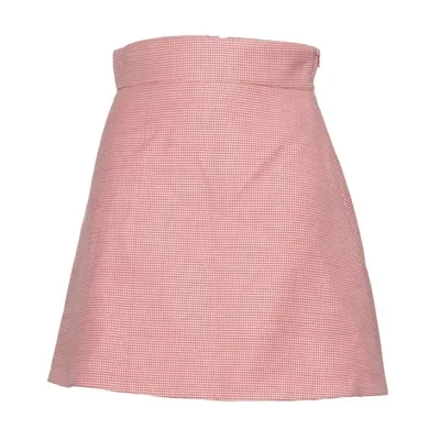 Jupe (Rouge, Blanc) de Miu Miu Élasthane, Nylon, Polyester, Viscose, Laine