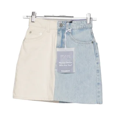 Jeansnederdel (Blå, Beige) fra Pull & Bear Bomuld, Lyocell