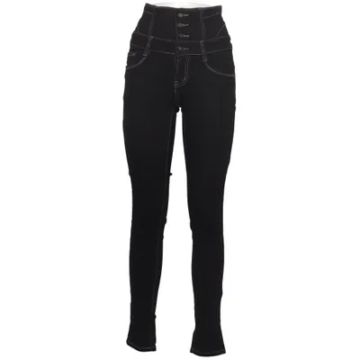 Jeans (Sort) fra Nina Carter Bomuld, Elastan, Polyester