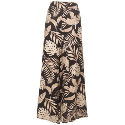 Palazzohose (Schwarz, Beige) von Janina Curved Polyamid, Viskose