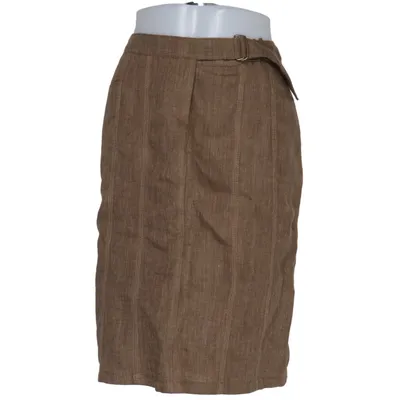 Skirt (Brown) from Kello Linen, Polyester, Viscose