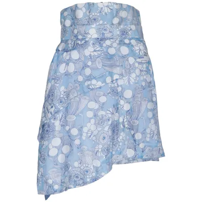 Jupe (Bleu, Blanc) de Carven Lin, Polyester, Viscose
