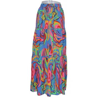 Maxi nederdel (Blå, Flerfarvet) fra Fashion Polyester