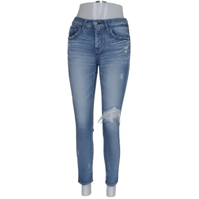 Jeans (Blå) från Moussy Bomull, Elastan, Skinn, Polyester