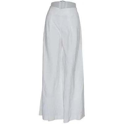 Pantalon patte d'éléphant (Blanc) de Solar Polyester, Viscose