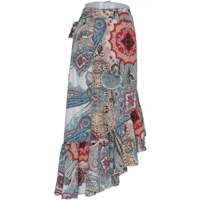 Wikkelrok (Wit, Meerkleurig) van Shein Curve Elastaan, Polyester