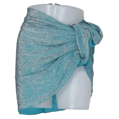 Omlottkjol (Blå, Silverfärgad) från Calzedonia Elastan, Metallfiber, Polyamid