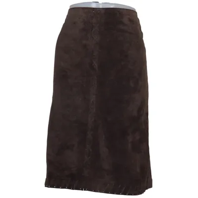 Jupe en cuir (Marron) de René Derhy x Collection Cuir, Polyester