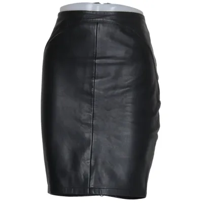Leather skirt (Black) from Kate Moss x Topshop Leather, Polyester