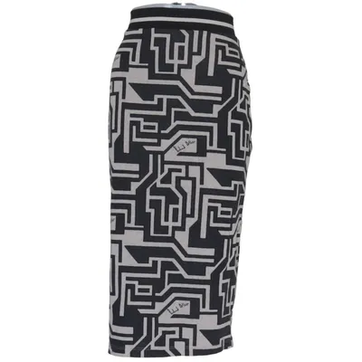 Långkjol (Svart, Grå) från Richard Allan x H&M Elastan, Polyester, Viskos