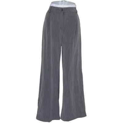 Pantalon patte d'éléphant (Gris) de LVCILIA Coton, Élasthane, Polyester, Viscose