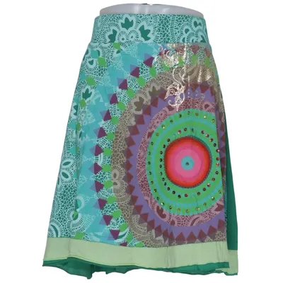 Skirt (Green, Multicolored) from Desigual Cotton
